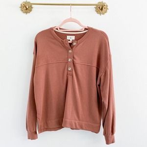 Women's Button-Up Rust Top